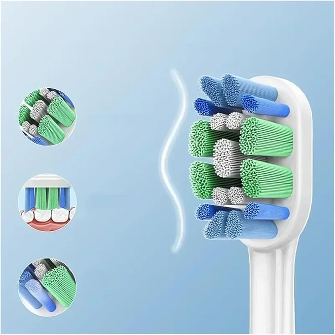 4 PCS Electric Toothbrush Replacement Head Tooth Brush HeadsCompatible for HX3/6/9 Series(BL551)
