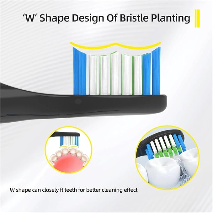 10PCS FW-E11 E10 E6 D7S Electric Toothbrush Replacement Brush HeadsCompatible for E11(10PCS White)