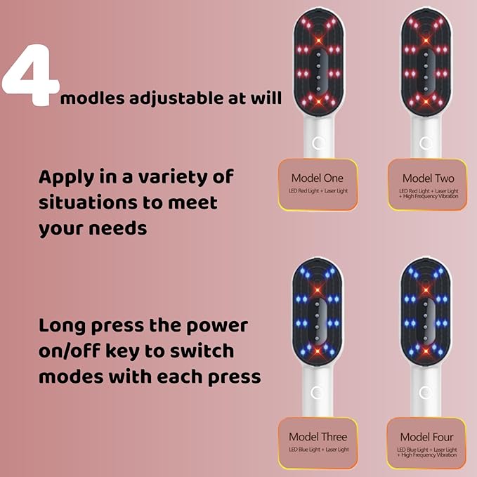 Multifunctional Massage Comb with Liquid Dispenser - Rechargeable Electric Hair Care Tool Vibrating Scalp Massager with LED Lights for Frizz Control &amp Shine Gift for Women or Man (Pink)