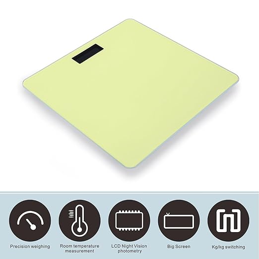 Smart Scale for Body Weight Automatic Switch Digital Bathroom Weighing Scale Yellow