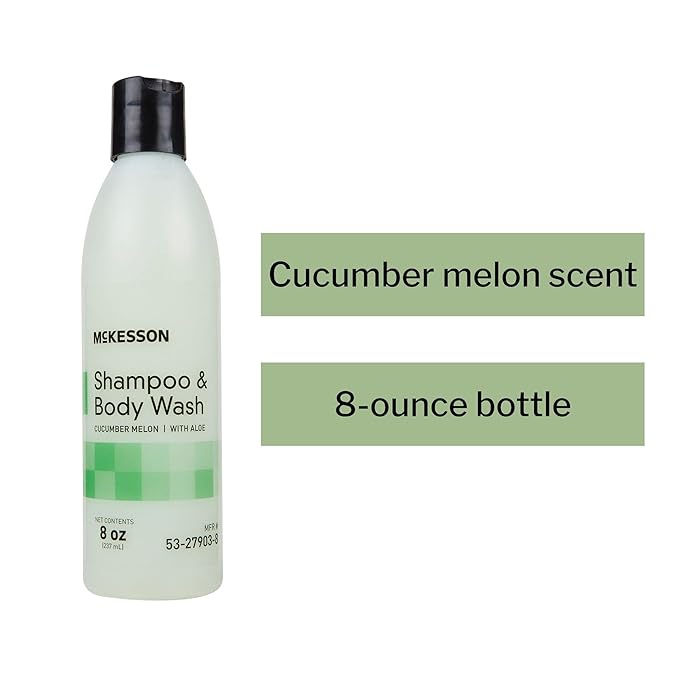 McKesson Body Wash and Shampoo with Aloe Cucumber Melon Scent 8 oz 48 Count