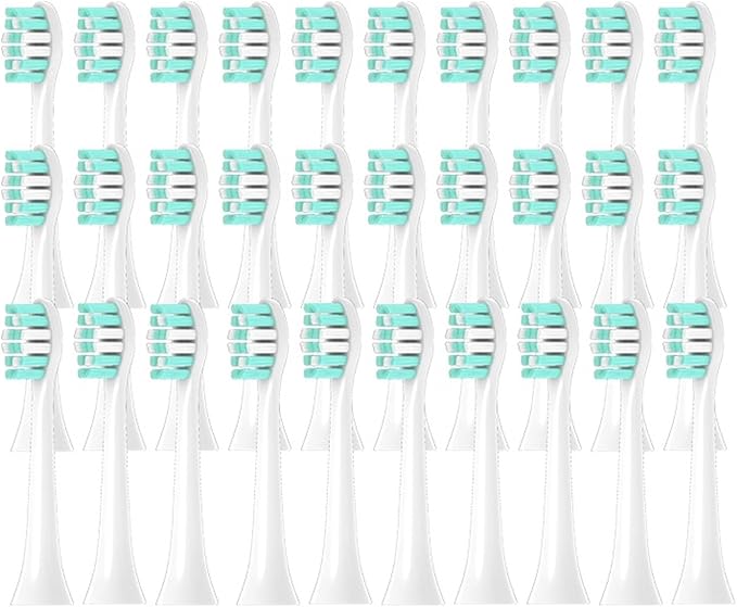 4-30Pcs Compatible for Philips HX9340 HX9342 HX9350 HX9352 HX9362 HX9363 Replacement Toothbrush Soft Bristle Brush Heads(30pcs)