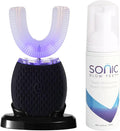 Ultrasonic Toothbrush for Adults - Automatic Electric Toothbrush with Soft Bristles Rechargeable Portable Waterproof Design 30s Timer Wireless Charging Dual-Use for Travel &amp Home (Black)