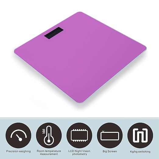 Automatic Switch Digital Bathroom Weighing Scale Smart Scale for Body Weight Purple Red