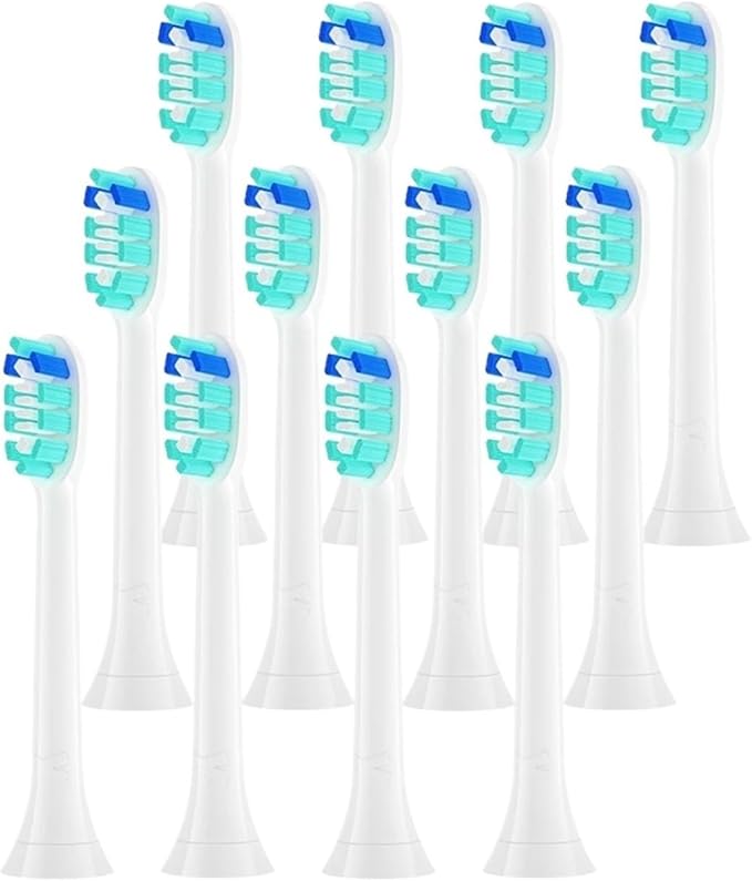 4/8pcs Replacement Toothbrush Heads Compatible with Philips Sonicare Soft Electric Brush Head 4100 6500 6100(12PCS Cyan)