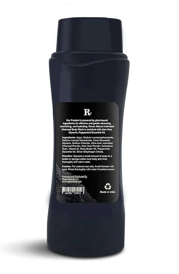 Natural Activated Charcoal Body Wash (Peppermint)