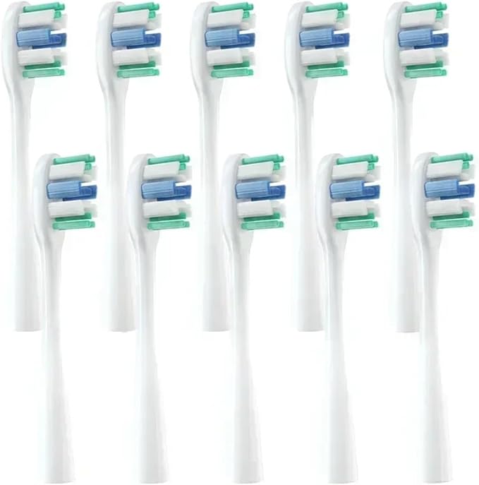 Replacement Compatible for Usmile Y1/U1/U2 Toothbrush Heads Smart Electric Tooth Clean Brush Nozzles 4/10Pcs/Set(10WhiteBlueF)