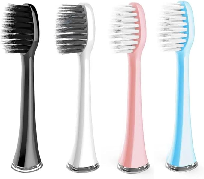Replacement Toothbrush HeadsCompatible for SEYSSO Electric Toothbrush Accessories Nozzles Bristles(4pcs Blue)