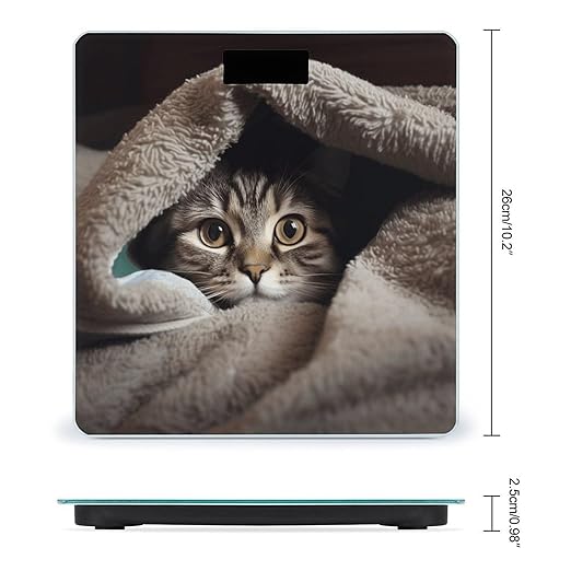 Cat Under Blanket Bathroom Scale Large LCD Backlight Display Digital Scale Rounded Corners Body Scales Automatic Power On/Off Bathroom Scales for Home Bedrooms
