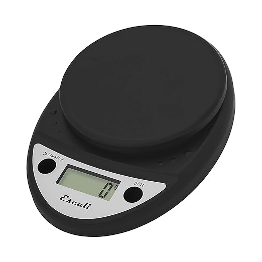 Escali Primo Digital Food Scale Multi-Functional Kitchen Scale and Baking Scale for Precise Weight Measuring and Portion Control 8.5 x 6 x 1.5 inches Black