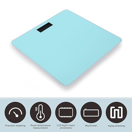 Women's Digital Bathroom Weighing Scale Automatic Switch Energy Saving Scale Smart Scale for Body Weight Light Blue