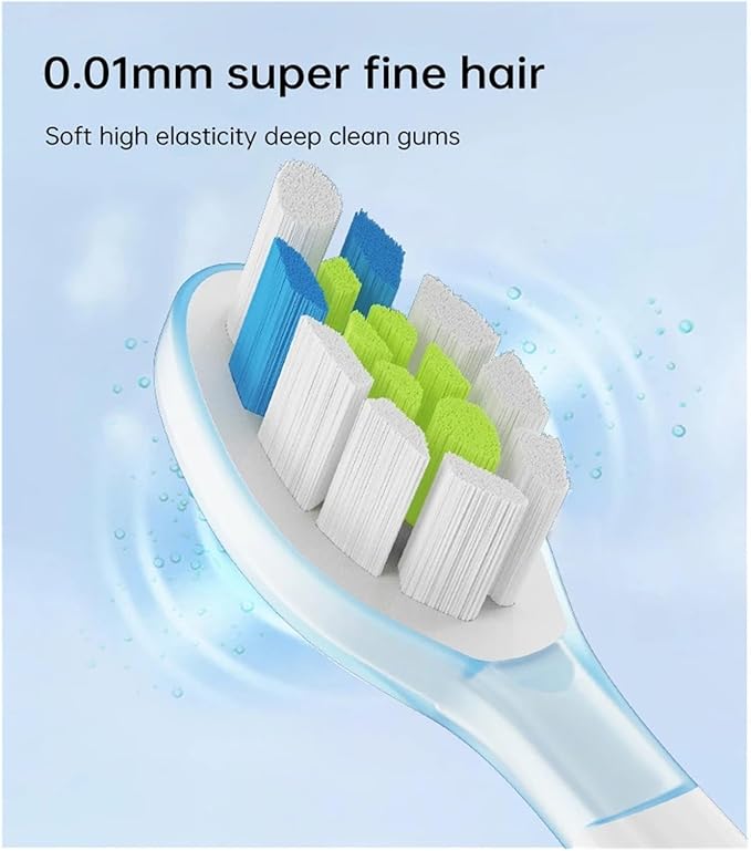 8Pcs Replacement Brush Heads Compatible for Philips HX6064 HX6930 HX6730 Sonic Electric Toothbrush Vacuum 4100 6500 6100 5300 C3(C3 Black)
