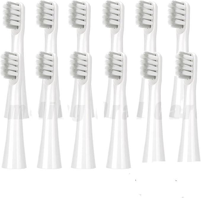 Toothbrush Brush Head Compatible for EX3 SO White Electric PINJING Soft Bristles Deep Cleaning Nozzles(12PCS)