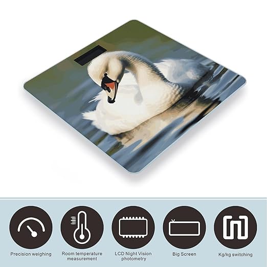Cute Little Swan Bathroom ScaleHighly Accurate Digital Weighing Machine for People Bright LED Display Weight Scale for The Aldult Home Use