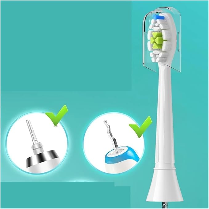 4/8/12/16pcs Replacement Toothbrush Heads Compatible for Philips Sonicare Soft Electric Brush Head 4100 6500 6100 7500 5(4White 4Black)