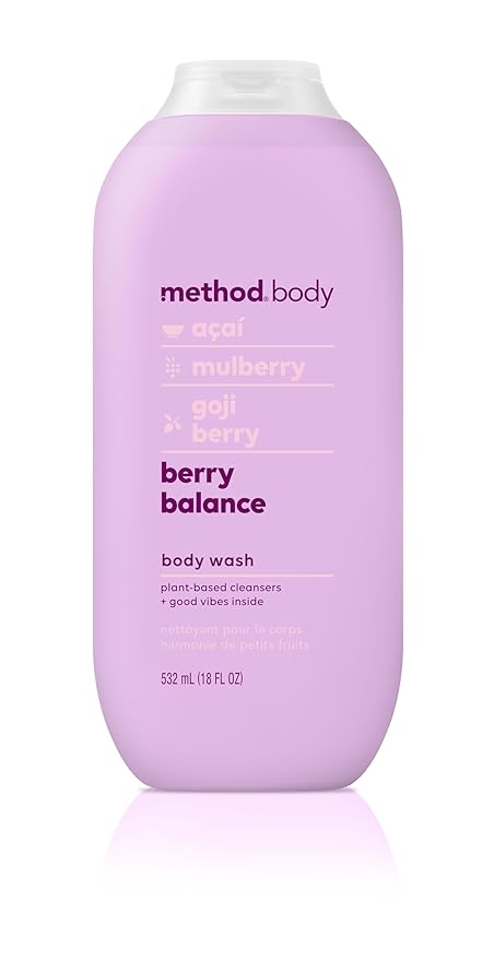 Method Body Wash Wind Down 28 FL Oz and Berry Balance 18 oz (Packs of 1)