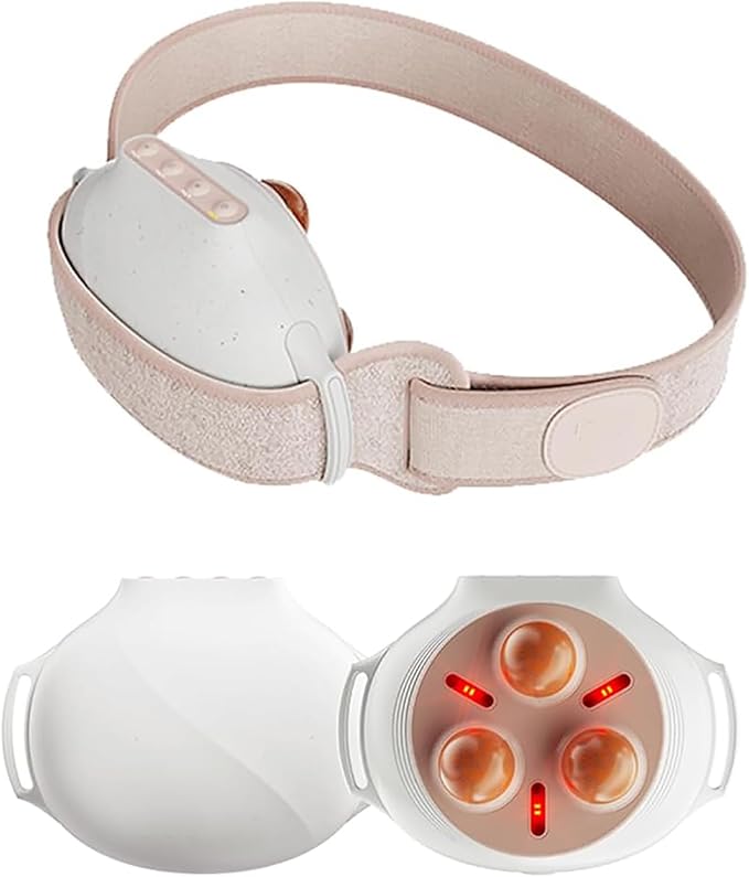 Bianstone Abdominal Massager Electric Abdominal Cellulite Massager 3 Massage and Red Light Hot Compress Adjustable Forward and Reverse Kneading for Indigestion Gas Constipation