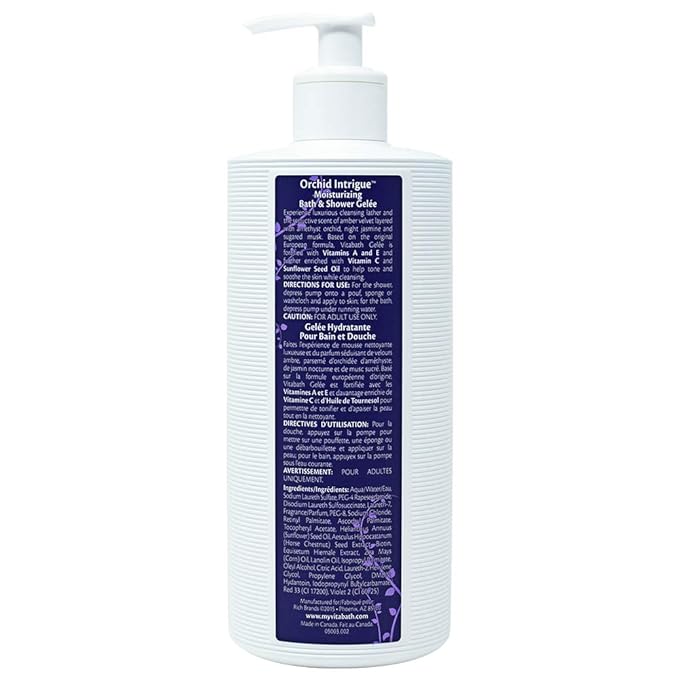 Vitabath Orchid Intrigue Moisturizing Bath &amp Shower Gel Wash Alluring Botanical Skin-Softening Hydrating &amp Soothing Skincare Body Cleanser &amp Foaming Gelee Bath - Cruelty-Free - 10.5 oz