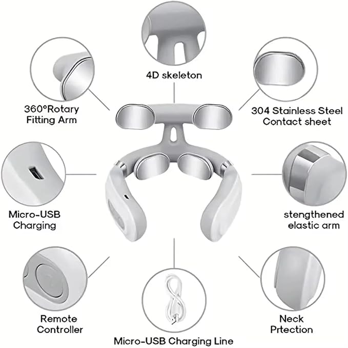 Vitality Magic Pro 2.0 Neck Relaxation Device - Portable Massager with Heat &amp Vibration Modes