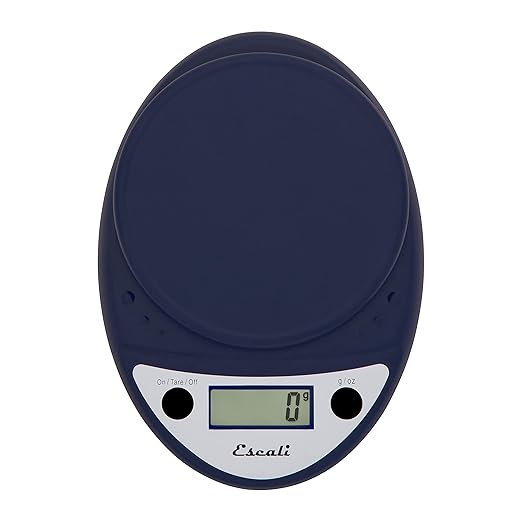 Escali Primo Digital Food Scale Multi-Functional Kitchen Scale and Baking Scale for Precise Weight Measuring and Portion Control 8.5 x 6 x 1.5 inches Royal Blue