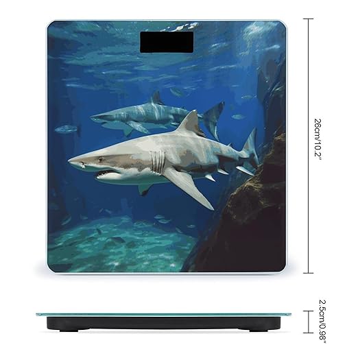 Two White Sharks Bathroom Scale Weight Scale for Body WeightHighly Accurate Digital Weighing Machine Clear LED Display Digital Bathroom Body Scale 400lb/182kg