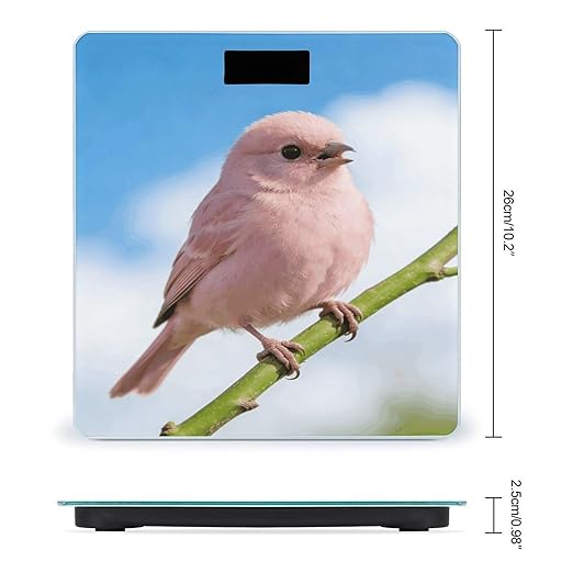 Cute Pink Bird Weight ScaleClear LED Display Bathroom Digital Weighing ScaleTempered Glass Digital Bathroom Scale for Body Weight Capacity Up to 400 Lbs
