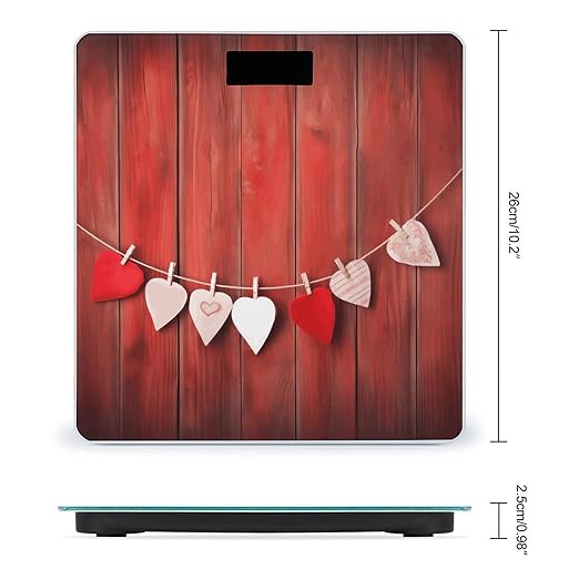 Heart Shape on Wall Bathroom Scale for Body Weight Bathroom Weighing Scale with Backlit LCD Display Highly Accurate Measures Weight Up to 180kg