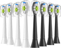 Replacement Brush Heads Compatible for with Sonicare Electric Toothbrush Fit EasyClean Gum Health FlexCare Healthy(4White 4Black)