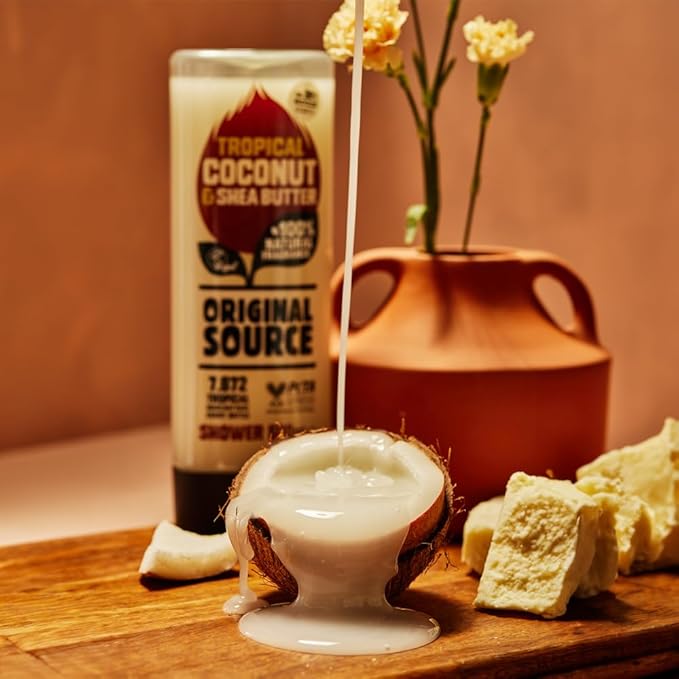 Original Source Coconut and Shea Butter Shower Gel 100 Percent Natural Fragrance Vegan Cruelty Free Paraben Free Bulk Buy Pack of 6 x 500 ml