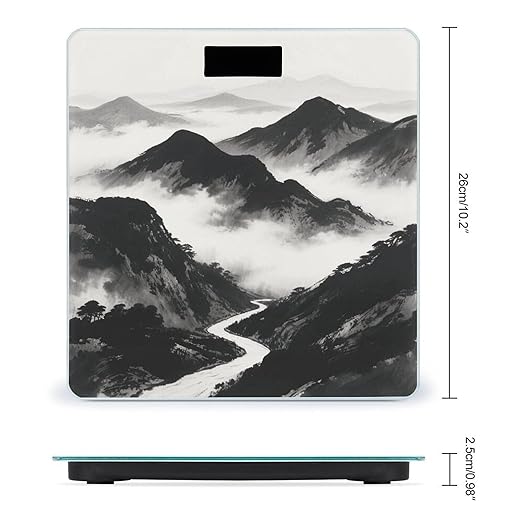 Digital Bathroom Scale for Body Weight Scale with Bright LCD Display High Accuracy Step-On Technology Auto On/Off Black and White Mountain Digital Scales 400 Lbs /180kg