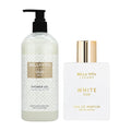 BellaVita Luxury White Oud Perfume &amp Body Wash Combo | Unisex Eau De Parfum with Orange Freesia &amp Woody Notes (100ml) + Exotic Oud Shower Gel with Aloe Vera (500ml) | Long-Lasting &amp Deep