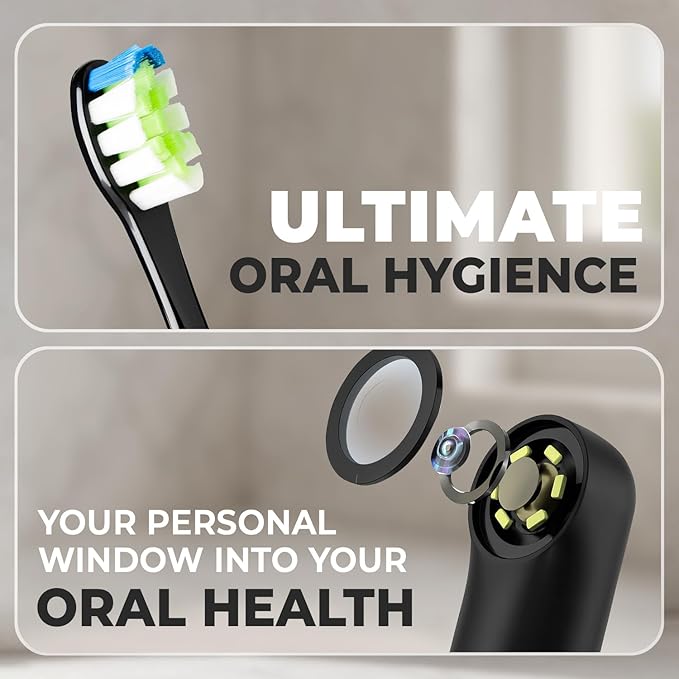 Arly Cam-Brush 1 - Wireless Intraoral Camera &amp Sonic Electric Toothbrush for Adults - Black