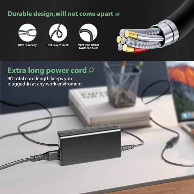 PL-1911 Foot Massager Adapter Power Cord Compatible with Powerfit PL1911 PowerLegs Power fit Platform Vibration Plate Electric Shiatsu Foot Massager Platform XH2400-1500W Power Supply Charger