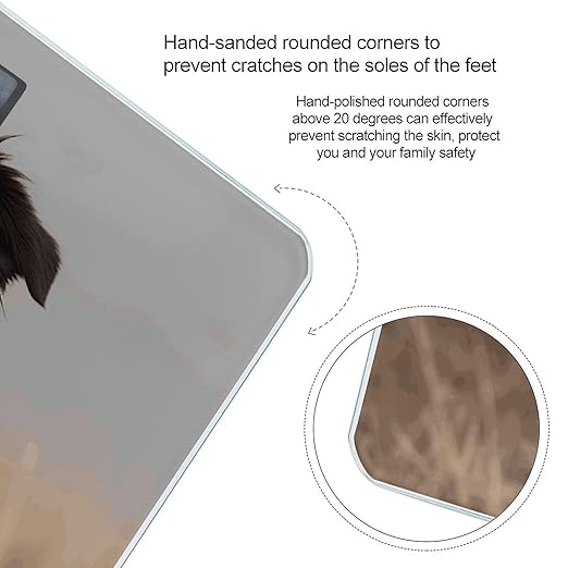 Border Collie Weight Scale Large Bathroom Scales Digital Weight with Bright LED Display Non Slip Automatic Weighing Scale Fashion Weighing Machine for Body