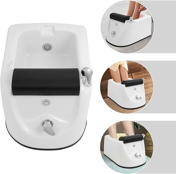 Acrylic Foot Spa BathtubPortable Foot Spas Bathtub with Adjustable Hot &amp Cold WaterHome Foot Spa Pedicure Bowl Foots Detox Bucket Tub for Home (White)