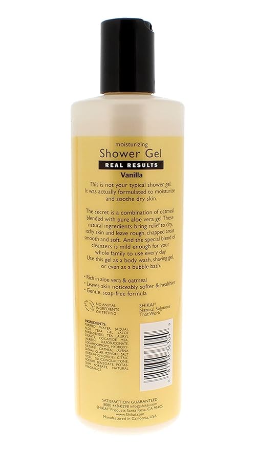 ShiKai Moisturizing Shower Gel Vanilla 12-Ounce Bottles (Pack of 3)
