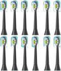 4/8/12/16pcs Replacement Toothbrush Heads Compatible for Philips Sonicare Soft Electric Brush Head 4100 6500 6100 7500 5(12pcs Black)