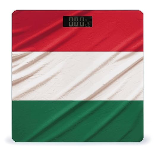 Italy Flag Digital Bathroom Scale for Body Weight with High Precision Digital Weighing Scale with BMI Clear LCD Display and Step-On Measures Weight Up to 180kg