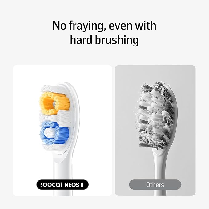 Soocas Multiclean Classic Clean Electric Toothbrush Replacement Heads Compatible with Both NEOS II and NEOS II Ultra 2 Brush Heads Pearl White