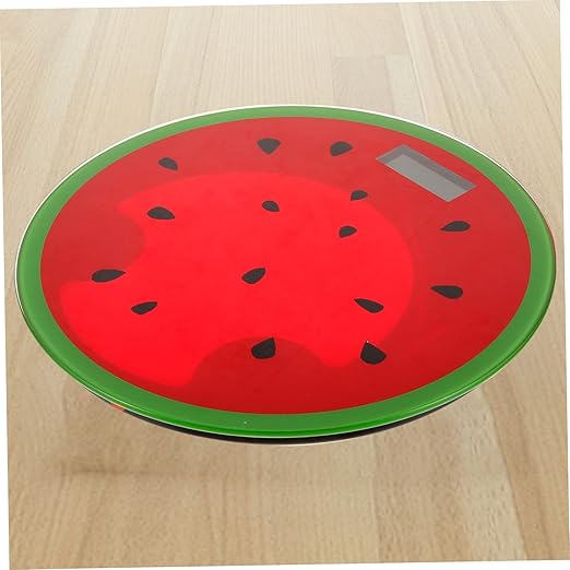 FRCOLOR Cartoon Watermelon Digital Weight Scale Mini Tempered Bathroom Scale Read Display Accurate Measurement for Home Use Fun Summer Design