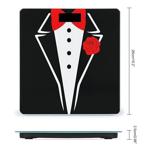 Women's Fashion Automatic Switch Digital Bathroom Weighing Scale Smart Scale Tuxedo Red Rose Black