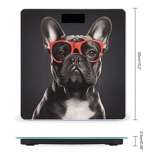 French Bulldog Weight Scale Large Bathroom Scales Digital Weight with Bright LED Display Non Slip Automatic Weighing Scale Fashion Weighing Machine for Body