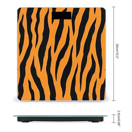 Automatic Switch Digital Bathroom Weighing Scale Smart Scale for Body Weight Tiger Stripes Animal Print