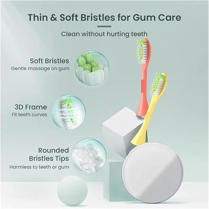 Compatible for Electric Toothbrush HY1100 Smart Timer Micro Vibration and 3D Cutting Soft Bristles IPX7