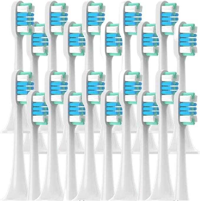 20/50 Pieces Replacement Brush Heads Compatible for Xiaomi T300/T500/T700 Clean Soft Bristle Electric Toothbrush Nozzle(50WhiteGreenBlue)