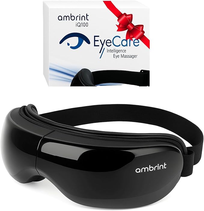 Eye Massager with Heat Bluetooth Smart Off for Eye Relaxing Migraine Stress Relief Improves Sleep Comforts Dry Eyes Tired Puffy Eyes. Gift for Birthday Father’s Mother’s Day Men Women