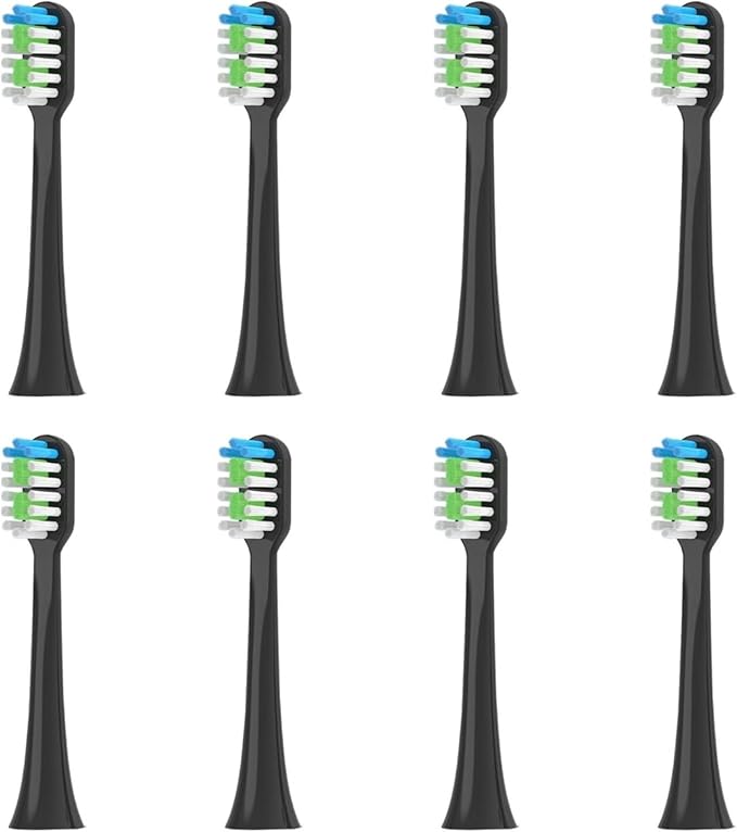 Replacement Toothbrush HeadsCompatible for Sarmocare S100 S200 S600 S700 S800 S900 S710 S820 S910 Electric(8pcs Black)