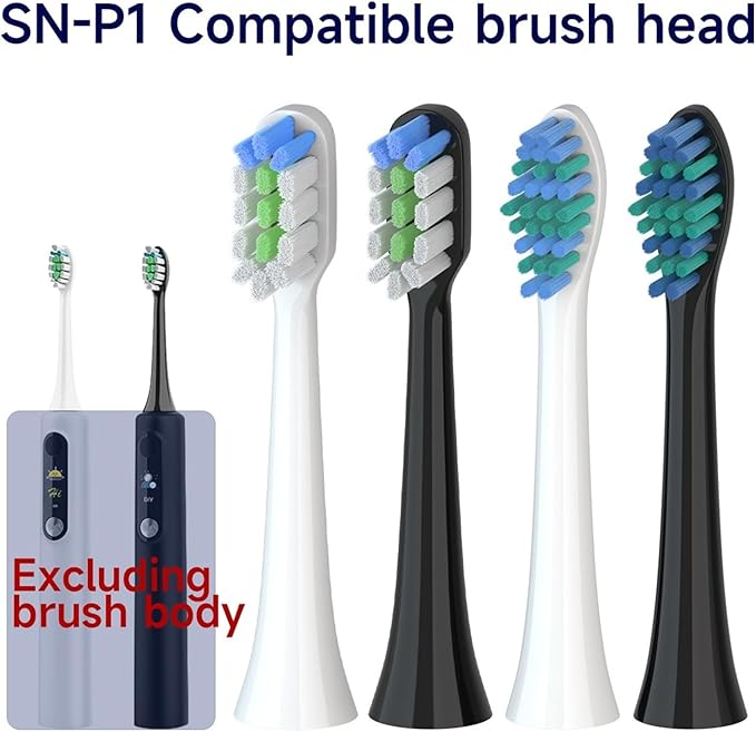 Compatible for SNP1 Electric Toothbrush Replacement Brush Head SN-P1 Bright White(Brown)