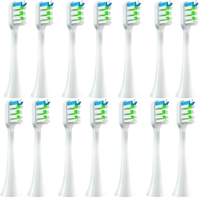 14 PCSCompatible for X3S Replacement Toothbrush Heads X3U/X3Pro/D2/ D3S/D5 Electric Tooth Brush Soft Bristle Nozzles(14 White)