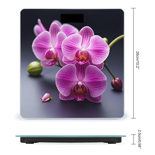 Purple Orchid Scale for Body Weight Accurate Digital Bathroom Scale Toughened Glass High Precision Scales Smart Weight Scales with Large LCD Backlight Display Weighing Machine
